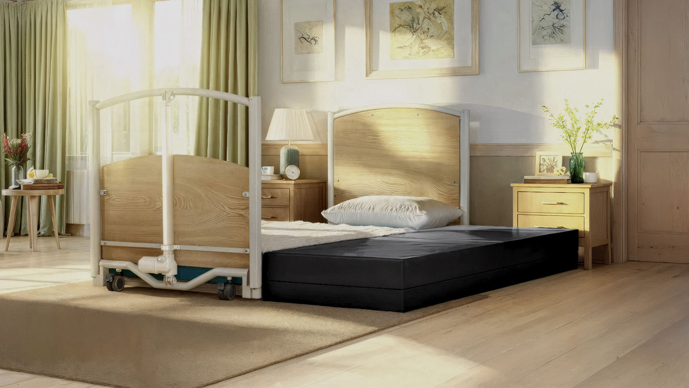 Lift bed in bedroom